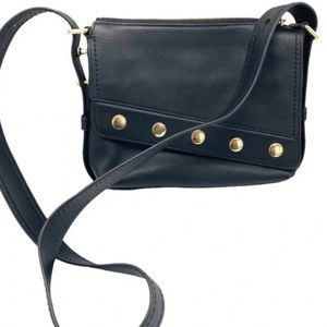 MARC JACOBS mini Downtown Studded Black Leather Cross Body Bag